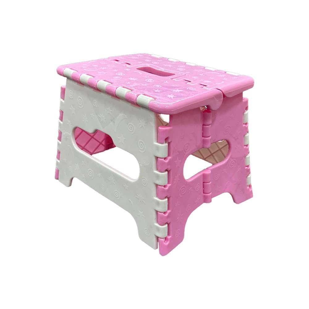 RIDHMIN Folding Step Stool for Kids (Multi Colour) Baby Stool Non-Slip Folding Stools with Portable Handle, Compact Plastic Foldable Step Stool for Bathroom,Bedroom, Kitchen