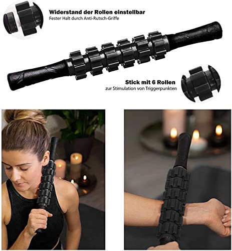4-in-1-Foam-Roller-SetHigh-Density-Massage-Roller-with-Muscle-Roller-Stick-Exercise-Resistance-Bands-Massage-Ball-and-Free-Portable-Bagfor-Deep-Tissue-Massage-Exercise-Yoga-Pilates