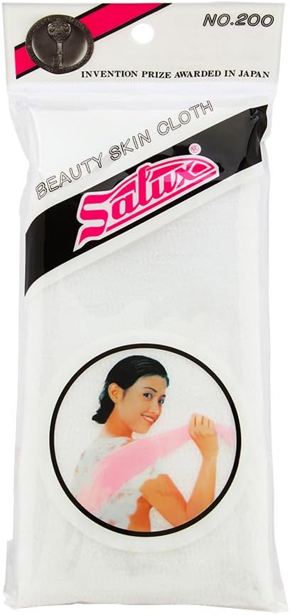 Nylon Japanese Beauty Skin Bath Wash Cloth/Towel - White