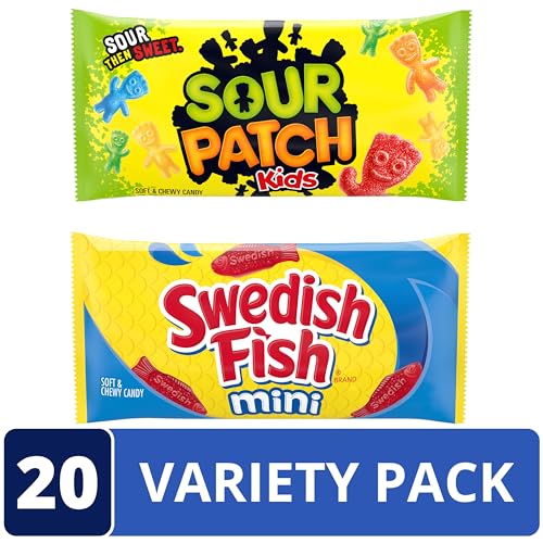 SOUR PATCH KIDS & SWEDISH FISH Soft & Chewy Gummy Candy Variety Pack, 20 ct - image 3