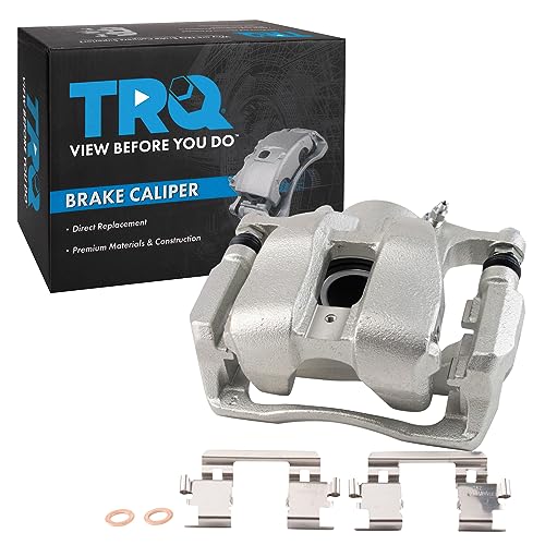 Image of TRQ Front Left Brake Caliper w /Bracket Drivers Side