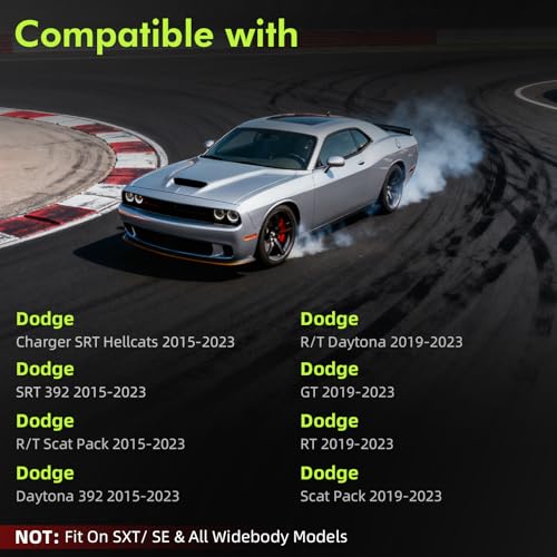 Front Bumper Lip Splitter Spoiler Compatible with Dodge Charger SRT Hellcat/RT Scat Pack/Daytona/RT 392 2015-2023 Accessories Air Chin Body Kit (Gloss Black) - Image 4