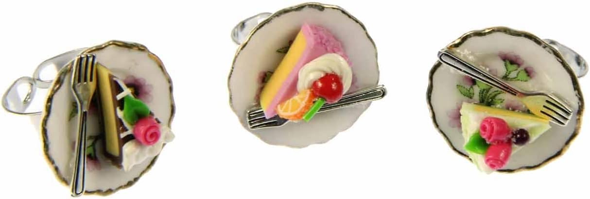 Miniblings Cake Ring Piece of Cake Plate Flowers