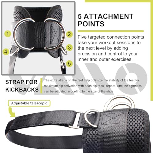 Image of VAIIO Ankle Straps for Cable Machines,Adjustable Comfort fit Neoprene, Reinforce Double D-Ring - Premium Ankle Cuffs to Improve Abdominal Muscles, Lift The Butts, Tone The Legs for Men & Women