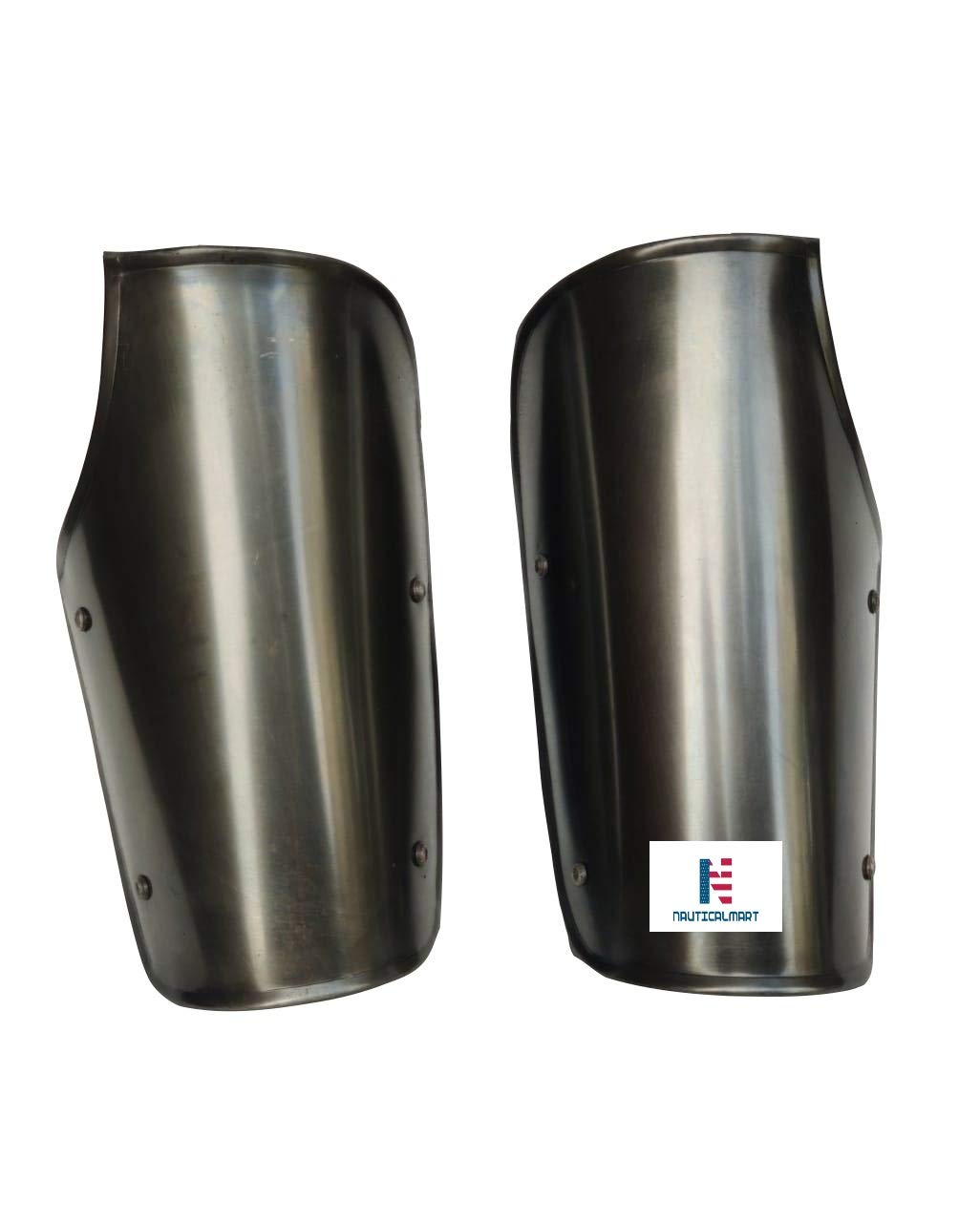 NauticalMart Armour Steel Warrior Arm Bracers Arm Guard Steel Vambraces Arm Protection - Blackened Armour