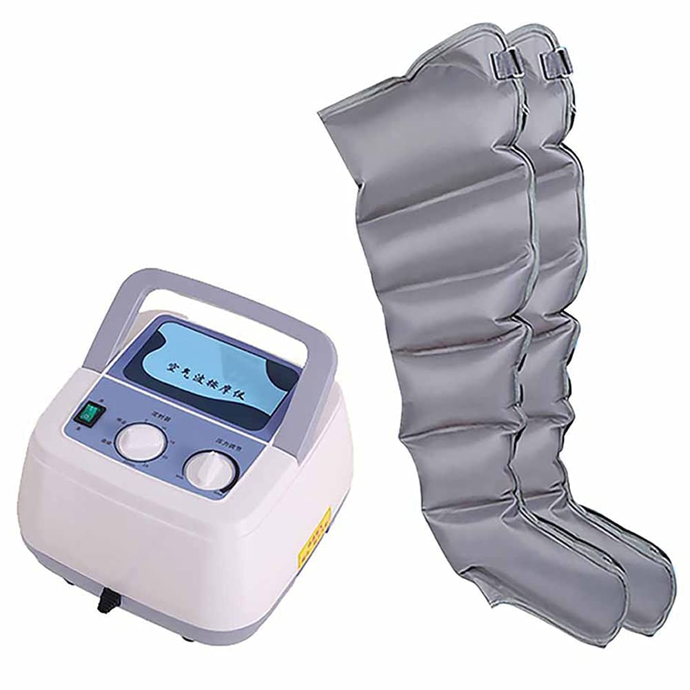 Massaggiatore per Avvolgimento delle Gambe per Pressoterapia A Compressione d'Aria, 6 Camere d'Aria Disattivabili Pressione E Durata Facilmente Regolabili, Massaggio Continuo