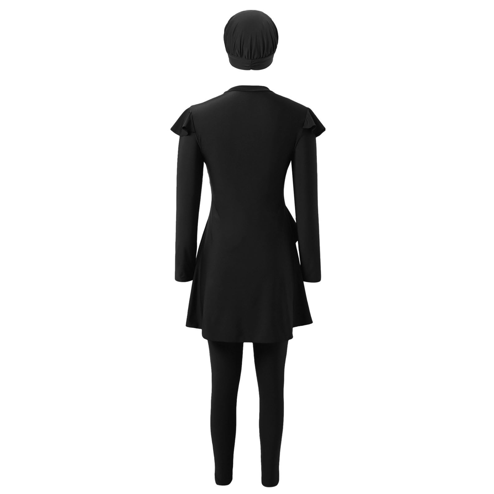 Conjunto de bikini para mujer, traje de baño de manga larga con bañador y gorro de baño, cobertura completa, trajes de baño musulmanes para mujer de talla grande