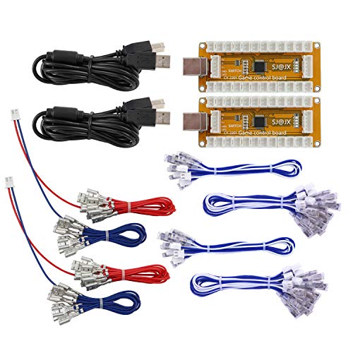 SJ@JX Arcade Game USB Encoder Zero Delay 2 Player Gamepad LED Button Joystick