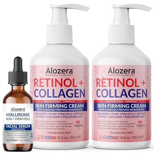 Retinol Collagen Body Lotion 2 Pack & Hyaluronic Acid Serum Bundle