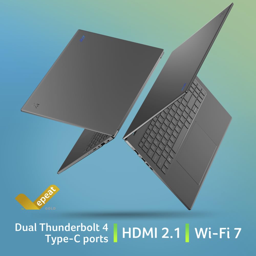 acer Aspire 16 AI Copilot+ PC A16-52M, Ordenador Portátil 16" Full HD IPS (Intel Core Ultra 7 258V, 32 GB RAM, 512 GB SSD, Intel ARC 140V GPU, Windows 11 Home), Hierro, Teclado QWERTY Español