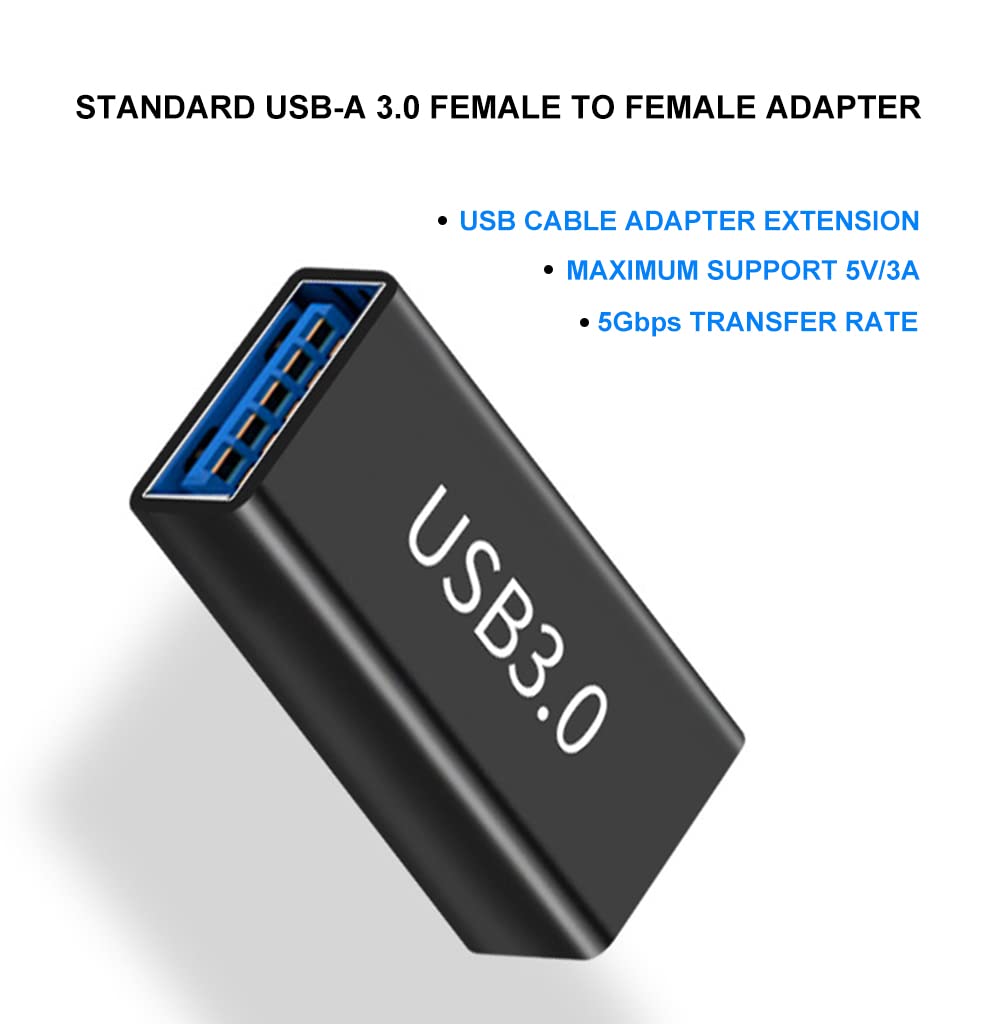 Adattatore USB-A 3.0 Femmina a Femmina 2 Pezzi per Estensione Cavo USB