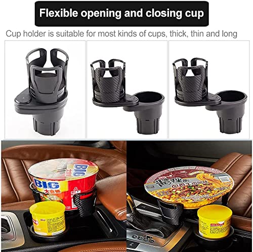 Image of Car Cup Holder Expander,Cup Extender,Rotating Car Cup,2 in 1 Dual Car Cup Holder,360 Rotating Adjustable Car Drink Holder, Tray, Bottle,Coffee,Cup Storage Rack for Car Vehicles,Car Accessories