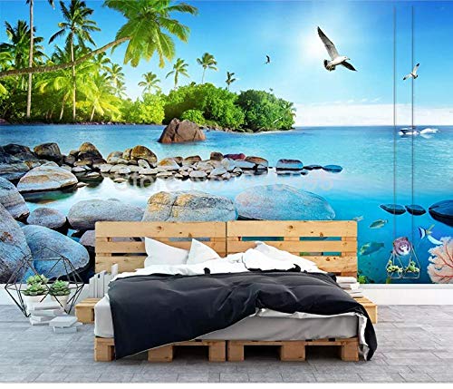 Papier mural personnalisé mer 3D grand format 400x280 cm décor premium