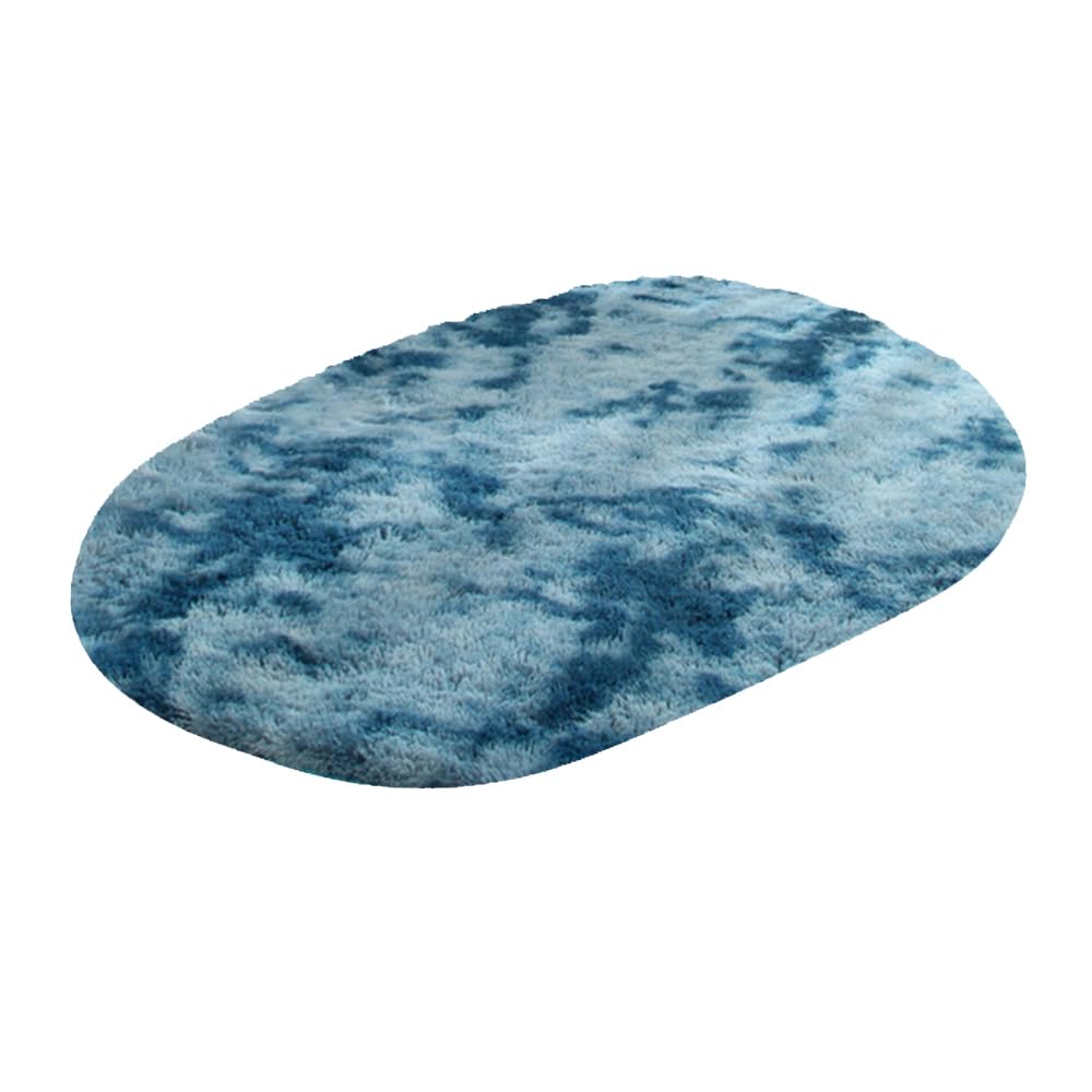 Ultra Soft Oval Shaped Indoor Modern Area Rugs Fluffy Non-Slip Floor Carpets Silky Mat for Living Room Bedroom