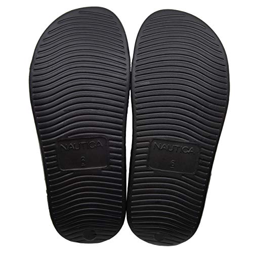 Nautica Women's Athletic Slides, Sandals, Shower Shoe, Fashion Slide-Life Boat-Black-8 #TOP4