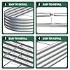 Yortrek 2PCS 12x2x1FT Galvanized Raised Garden Bed Kit,Vegetable Boxes-Oval Metal Flower Box,Large Planter Raised Beds Outdoor Garden for Planting,Fruit,Herb-Silver #5