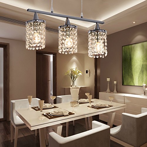 OOFAY LIGHT® 40W E12/E14 contemporáneo minimalista moda Lámpara Chandelier de cristal con 3 luces colgante comedor luz en función de cuadrados