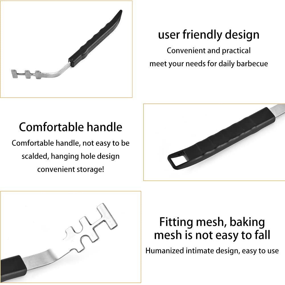 Elevador de parrilla de acero inoxidable, mango largo Culinary modular para parrilla, cómodo levantamiento de parrillas calientes y sucias, 25,7 cm, para todas las barbacoas con uso modular Culinary