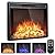 Tangkula 26 Inches Electric Fireplace Inserts with Remote Control, Recessed Fireplace with 3 Flame Effects, 6 Brightness, Thermostat, 6H Timer, 750W/1500W