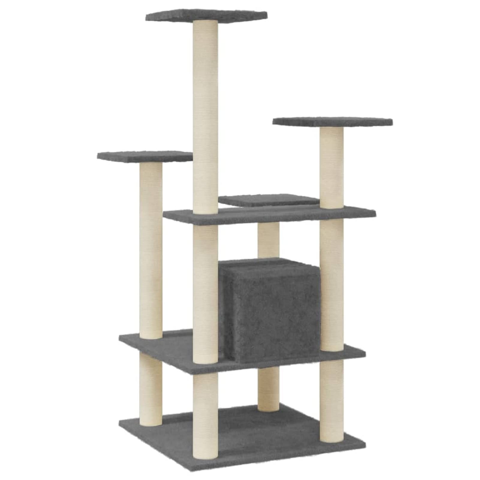 ShGaxin Rascador para Gatos con Postes de sisal, Arbol para Gatos, Gatos Accesorios, Arranhador para Gatos, Arbol Rascador Gatos, Gris Oscuro 110 cm