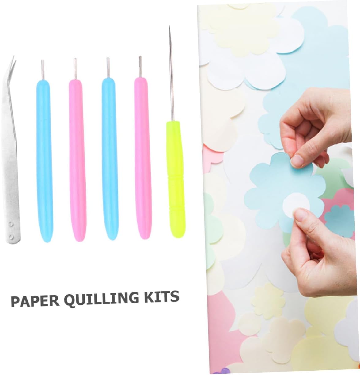 Anneome 12pcs Quilling Tool Paper Curling Needle Pen Tweezers and Tapered Tools for Crafting Beautiful Flowers and Shapes Easy to Use for Beginners