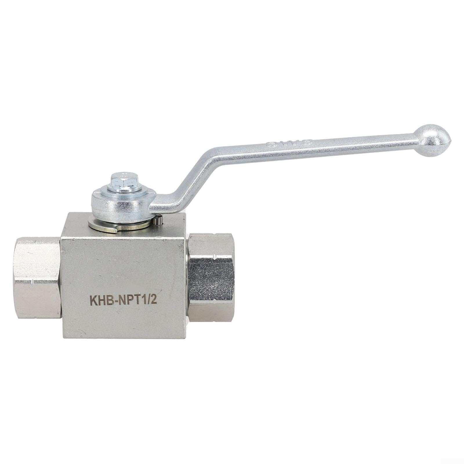 Vanne à boisseau sphérique hydraulique à 2 voies avec NPT 1/4, 3/8, 1/2, 3/4 filetages, vanne d'arrêt en acier au carbone, 500 bar (7250 psi) (NPT1/2)