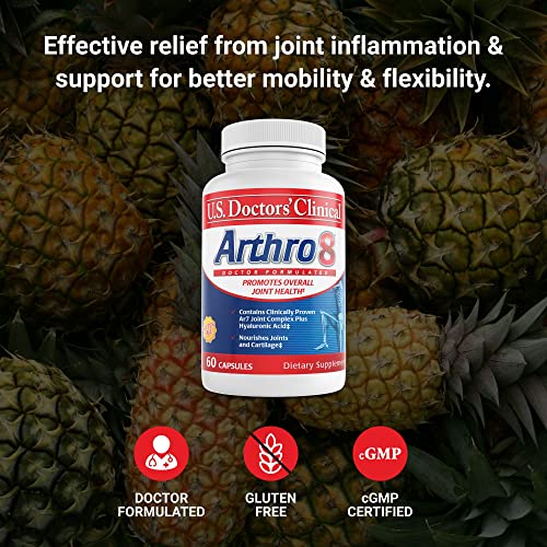 U.s. Doctors’ Clinical Arthro-8 - Clinically Proven Ar7 Joint Support Complex With Hyaluronic Acid, Turmeric, And Collagen For Flexibility, Mobility, And Strong Cartilage (Arthro-8 60 Capsules) #TOP4