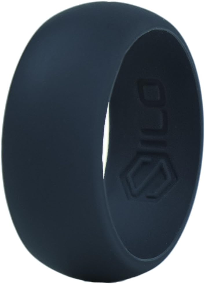 SILO Silicone Wedding Rings 2 Pack - Men or Women ,8.7mm Navy Blue,US 8 - 8.5 (18.14mm)