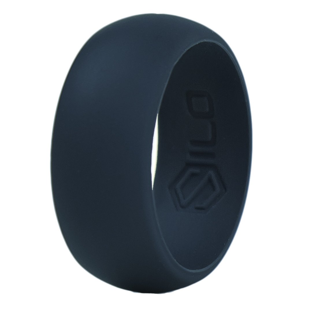 SILO Silicone Wedding Rings 2 Pack - Men or Women ,8.7mm Navy Blue,US 8 - 8.5 (18.14mm)
