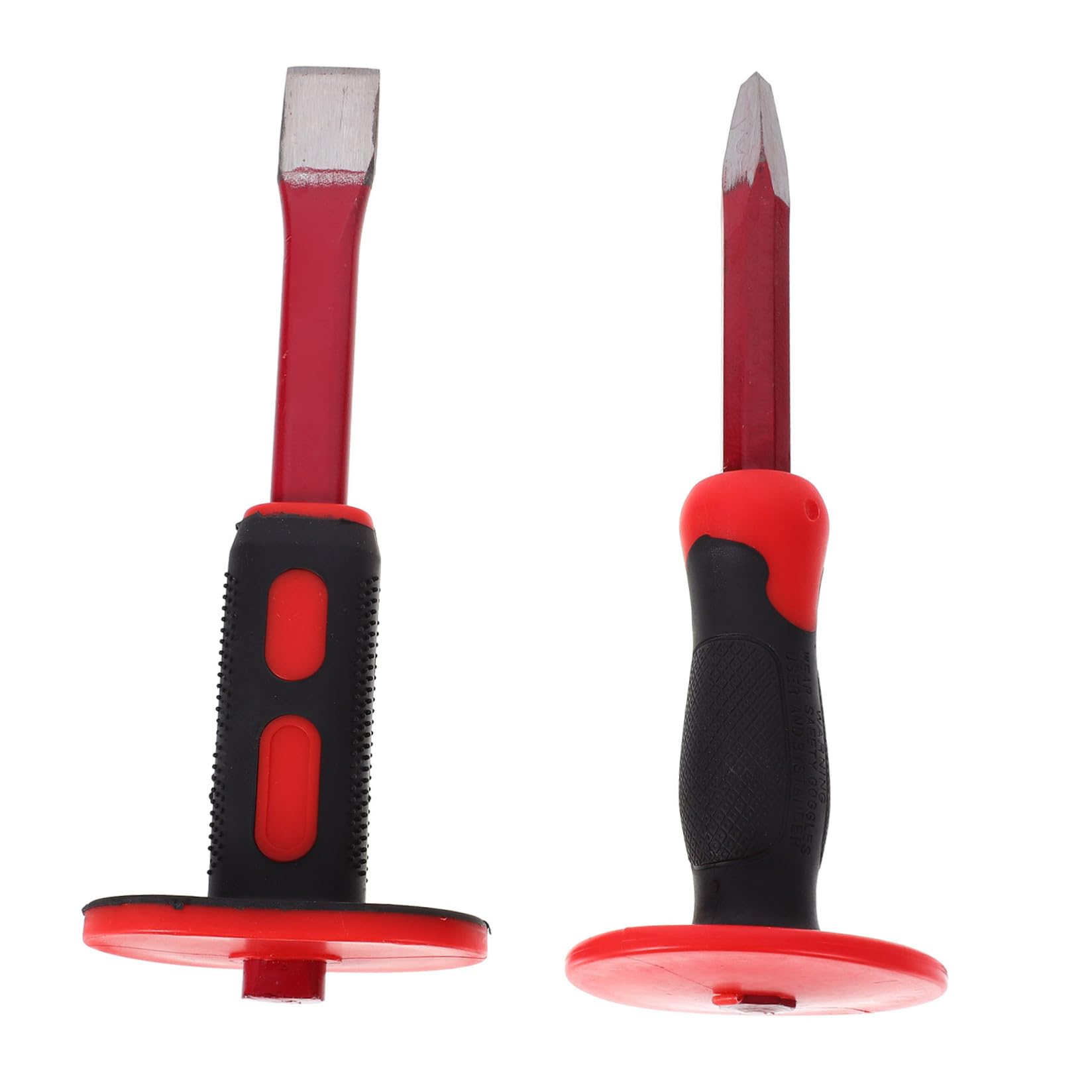 SHINEOFI Set di Scalpelli da Muratura 2 Pezzi in Acciaio Cromo-Vanadio da 250Mm, Scalpelli Pesanti per Lavori Edili e Intaglio Impugnatura in PVC
