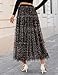 ZESICA Women's Tulle Maxi Skirt A-Line Flowy Ruffle Tiered Elastic High Waist 2025 Spring Summer Midi Long Skirts, Leopard, L
