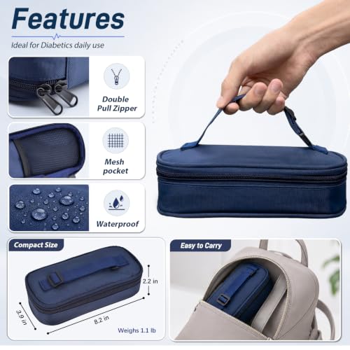 Image of Cruxer Insulin Cooler Travel Case Tsa Approved,Peptide Injection Pen Case | Keep Insulin and Glp Medication Cool, Peptide Travel Case with Protective Ice Brick, Diabetes Refrigerated Pack Organizer
