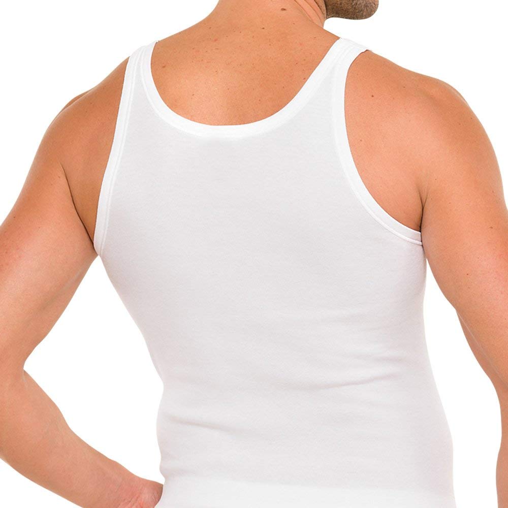 Schiesser 2 Pieza (Doble) Chaleco de los Hombres de la Chaqueta de Costilla - Blanco