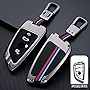Elegananccy for BMW Key Fob Case Cover, Smart Key Holder Protector Compatible for BMW 1 3 4 5 6 7 Series X3 X4 M5 M6 GT3 GT5, Zinc Alloy and Silicon Remote Key Protector with Key Chain (Blade Type)