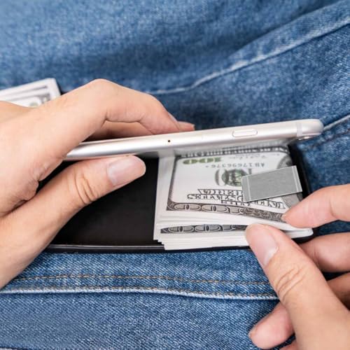 6 Pack Stainless Steel Money Clip Metal Wallet Clip for Men Men's Slim Cash Clip Small Money Clips for Cash and Credit Card Holder Metal Money Clips Minimalist Front Pocket Wallet Clip (Silver)3