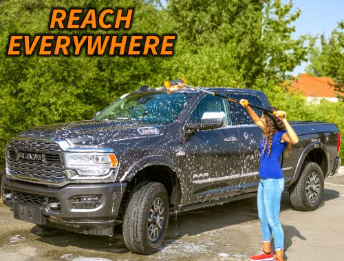 Car & RV Wash Brush Kit 48-144×´ Long Extendable Handle Car, RV, Truck Washing Kit with Extension Pole - Microfiber Car Mop, Soft Washing Brush, Window Squeegee, Mitt, The Ultimate RV-Wash Cleaning Kit - Image 4