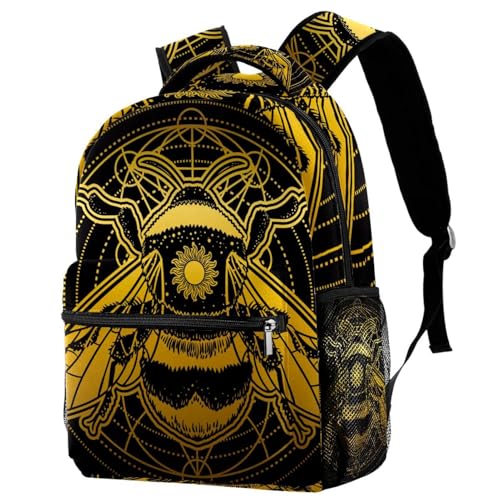 Sac à dos d'école insecte doré multicolore à bretelles confortables pour ados