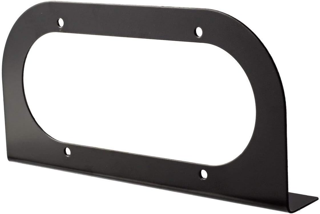 Partsam 2Pcs 6" Oval Tail Light Mounting Brackets [L Shaped] [3mm Powder Coated Steel] [Ultra Sturdy] [Versatile Horizontal Mounting] for 6" Oval Taillights On Truck Trailer RV Grommet Flush Mount