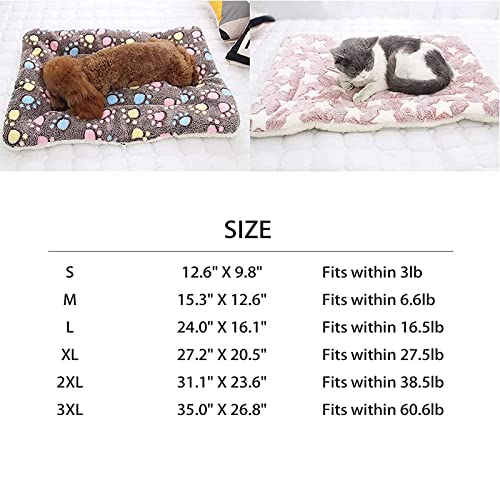 Longluan Cozy Calming Cat Blanket, Dog/Cat Self Heating Pet Pad,No Electricity Heated Cat Bed, Ultra Soft And Warm Dog/Cat Bed Mat With Cute Prints, Washable Warm Pet Mat (E, 12.6*9.8In) #TOP1