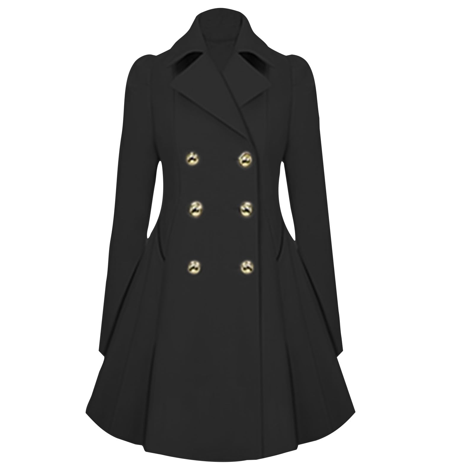 Giacca casual da donna, trench intrecciato, doppiopetto spesso, linea A, cappotti, giacca con tasche (S 2XL)