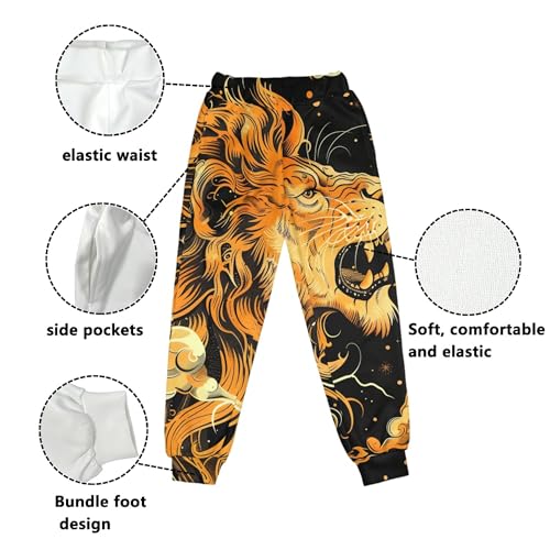 Sweatpants for Boys Fall Elastic Waist Baggy Pants with Pockets Casual Bundle Foot Spring Jogger Trousers 7