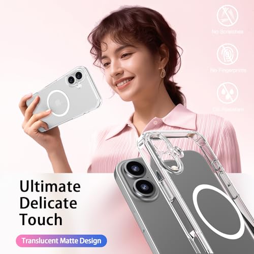 Funda transparente para iPhone 16 Plus parachoques TPU cubierta acrílica 7