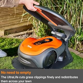 Flymo UltraLife 1200 Robotic Lawnmower – Automated Cutting, Cut-To-Edge Precision,Dual-Cutting, Smart Technology, Wireless Connectivity, Lush Green Lawn Finish, Perfect for medium to large sized lawns
