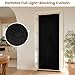 Jilron 100% Blackout French Door Curtain,Adhesive, No Drilling Required,Small Curtains Designed for Installation On Doors (Black - W25 × L72 in)