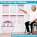 DreamingDay 11 Pcs Chair Yoga Poster Set, Illustrated Pose Guides, 30-Day Challenge Charts, Gentle Seated Exercise Charts, Easy to Display for Seniors and Beginners in Home or Office