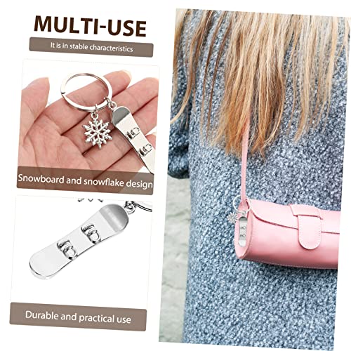 Porte-clés ski robuste pour clés de station snowboard argent - 2