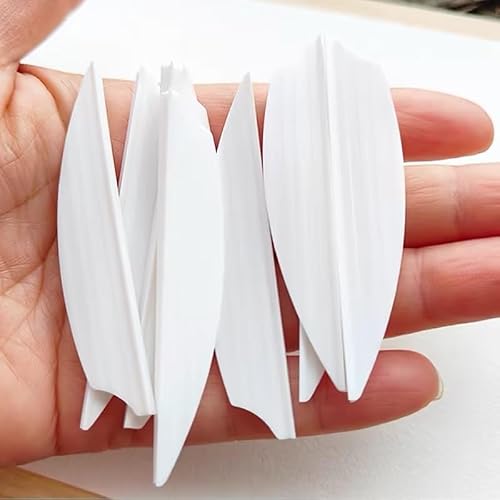 WLngtv 50 Pack White Arrows Vanes 4 Inch Plastic Fletching for DIY Archery Arrows Arrow fletching kit Arrow fletching vanes - Thumbnail 7