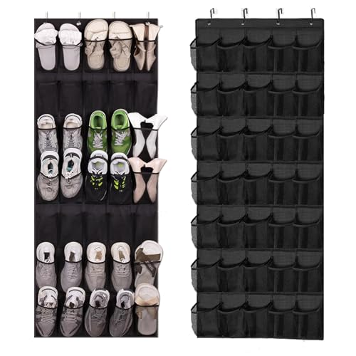 Over The Door Shoe Organizer, 35 Mesh Pockets Shoe Rack for Close...