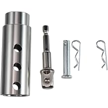 Trailer Jack Drill Adapter, 1 Inch Drive Shaft Fit, Easy Crank Jack Adapter Tool & 1/2 Inch Socket Bit, Stainless Steel Heavy Duty for RV Camper Dump Truck Trailer Construction