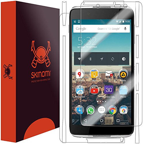 Image of Skinomi TechSkin - Invisible Screen Protector for Blackberry DTEK50 - Front and Back Invisible Films - Screen and Back Protection - Ultra-Resistant and Easy to Install